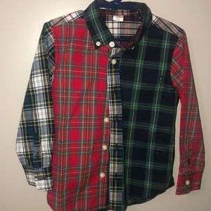 GAP multi pattern plaid button up shirt